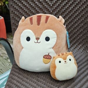 Squishmallows Sawyer Squirell & Little Friend